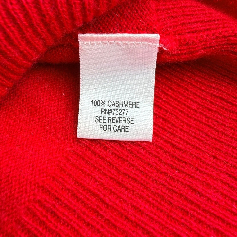 Apt 9 100% Cashmere Red V-Neck Pullover Sweater Womens Large Soft Luxury Classic - Picture 8 of 8